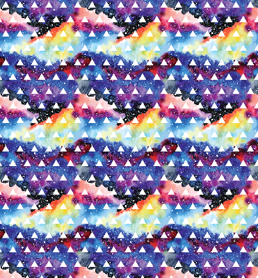 Store intérieur fenêtre avec triangles blancs sur fond coloré