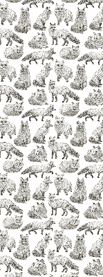 Store intérieur avec des renards gris