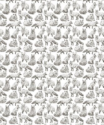 Store intérieur avec des renards gris