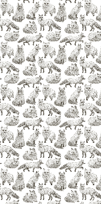 Store intérieur avec des renards gris