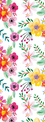 Store intérieur fenêtre avec fleurs peintes