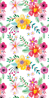 Store intérieur fenêtre avec fleurs peintes