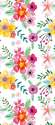 Store intérieur fenêtre avec fleurs peintes