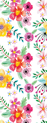 Store intérieur fenêtre avec fleurs peintes