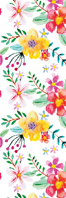 Store intérieur fenêtre avec fleurs peintes