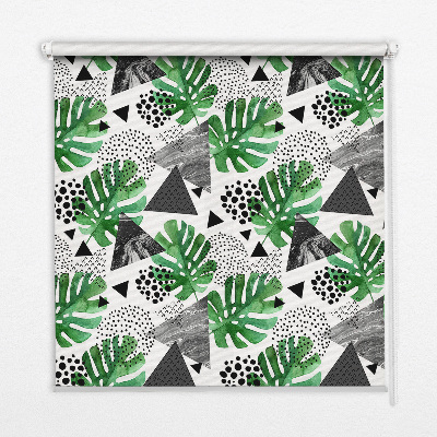 Store intérieur feuilles, triangles et points
