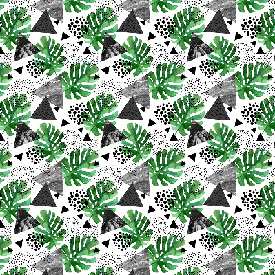 Store intérieur feuilles, triangles et points