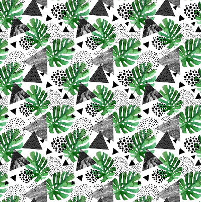 Store intérieur feuilles, triangles et points