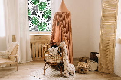 Store intérieur feuilles, triangles et points