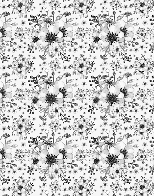 Store intérieur avec motif de fleur dessinée