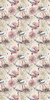 Store enrouleur blanc avec motif de flamants roses