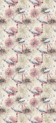 Store enrouleur blanc avec motif de flamants roses