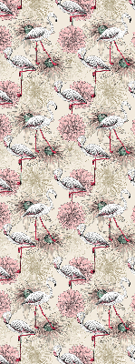 Store enrouleur blanc avec motif de flamants roses