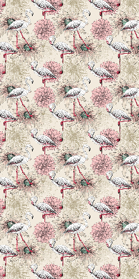 Store enrouleur blanc avec motif de flamants roses
