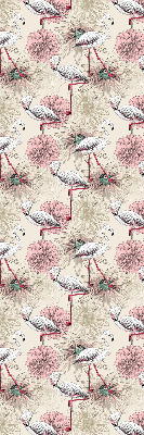 Store enrouleur blanc avec motif de flamants roses
