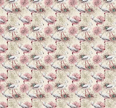 Store enrouleur blanc avec motif de flamants roses