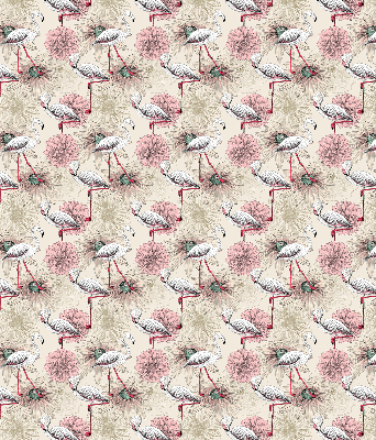 Store enrouleur blanc avec motif de flamants roses