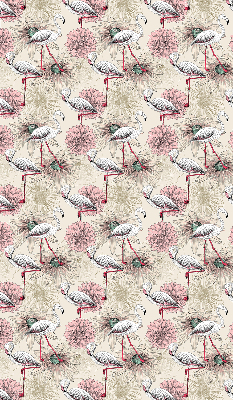 Store enrouleur blanc avec motif de flamants roses