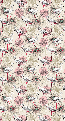 Store enrouleur blanc avec motif de flamants roses