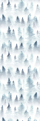 Store intérieur fenêtre dans la forêt dans le brouillard
