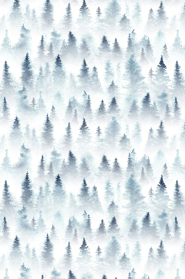 Store intérieur fenêtre dans la forêt dans le brouillard