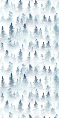 Store intérieur fenêtre dans la forêt dans le brouillard