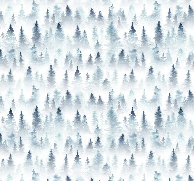 Store intérieur fenêtre dans la forêt dans le brouillard