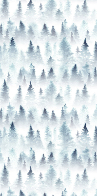 Store intérieur fenêtre dans la forêt dans le brouillard