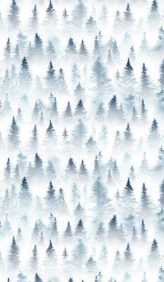 Store intérieur fenêtre dans la forêt dans le brouillard