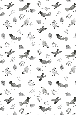 Store intérieur avec oiseaux et feuilles dessinés