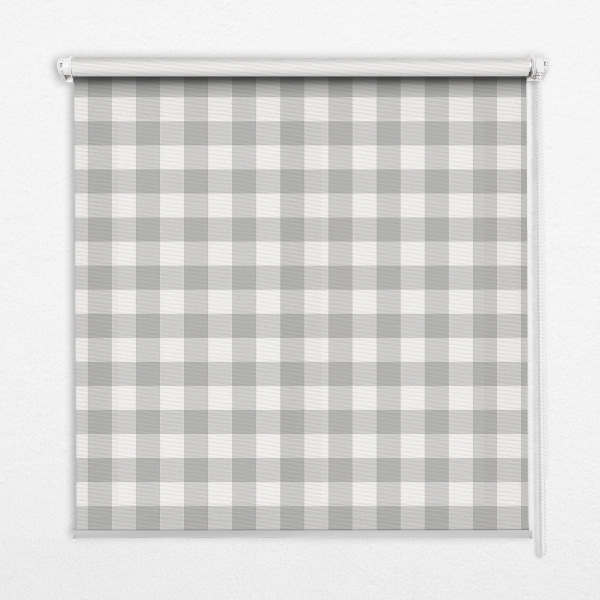 Store intérieur fenêtre en chèques gris