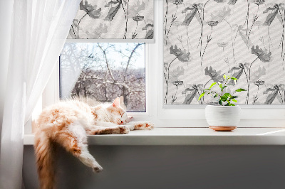 Store enrouleur fleurs dessinées