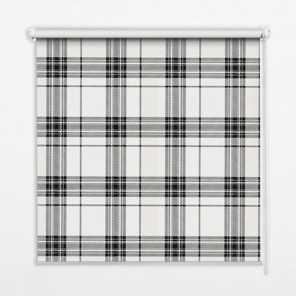 Store intérieur de style tartan gris
