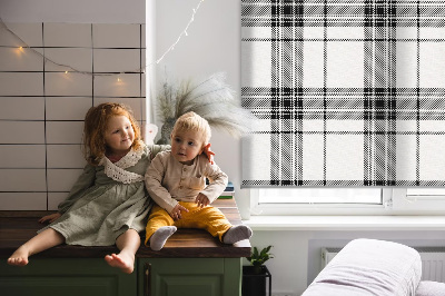 Store intérieur de style tartan gris