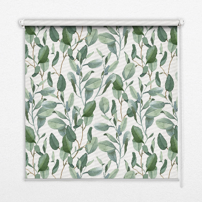 Store intérieur avec feuilles sur les brindilles