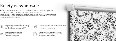 Store intérieur pour fruits dessinés