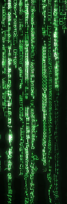 Store intérieur avec chiffres verts