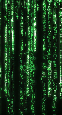 Store intérieur avec chiffres verts