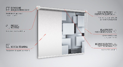 Store enrouleur carrés 3D gris