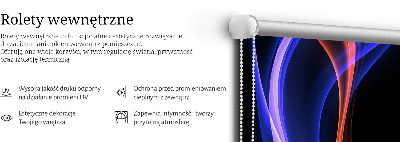 Store intérieur à l'animation orange et bleue