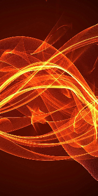 Store intérieur avec motif abstrait orange