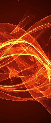 Store intérieur avec motif abstrait orange