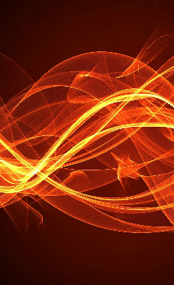 Store intérieur avec motif abstrait orange