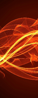 Store intérieur avec motif abstrait orange