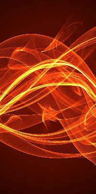 Store intérieur avec motif abstrait orange