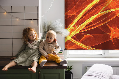 Store intérieur avec motif abstrait orange