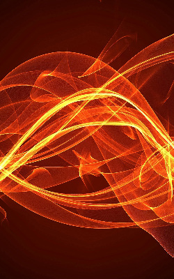 Store intérieur avec motif abstrait orange