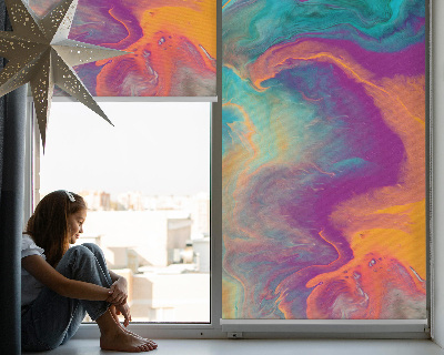 Store enrouleur peinte en bleu délavé