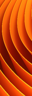 Store intérieur avec motif abstrait orange