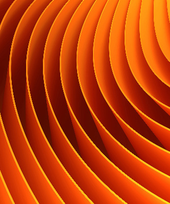 Store intérieur avec motif abstrait orange